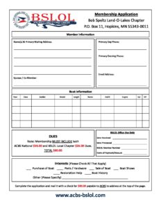 Membership Application Form – Land-O-Lakes Classic Boat Club
